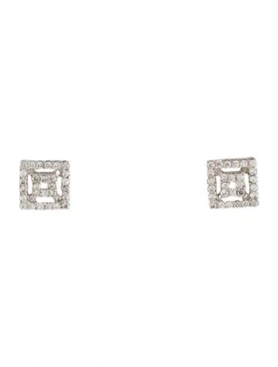 Pre-owned I. Reiss 14k Diamond Stud Earrings In Multi