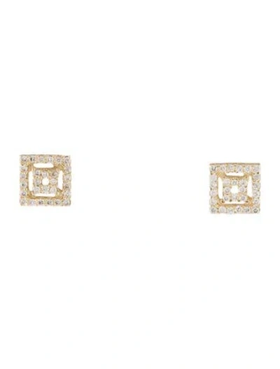 Pre-owned I. Reiss 14k Diamond Stud Earrings In Multi