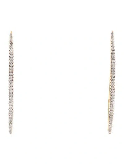 Pre-owned I. Reiss 14k Diamond Threader Drop Earrings In Multi