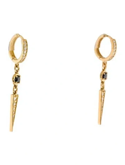 Pre-owned I. Reiss 14k Diamond Triangular Drop Earrings In Multi