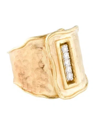Pre-owned I. Reiss 14k Diamond Wide Band In Multi