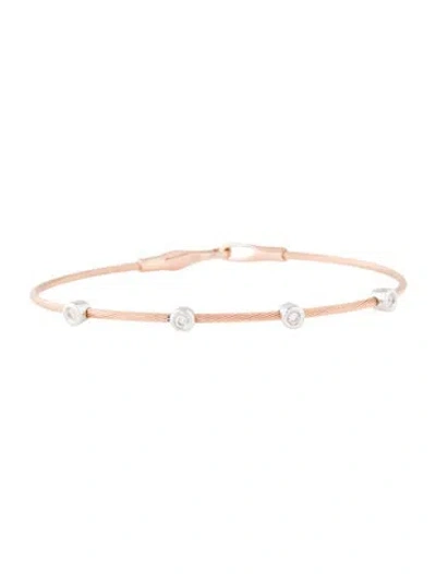 Pre-owned I. Reiss 14k Diamond Wire Bracelet, 6" In Multi