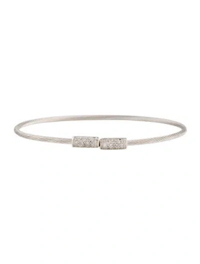 Pre-owned I. Reiss 14k Diamond Wire Bracelet, 6.75" In Multicolor