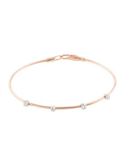 Pre-owned I. Reiss 14k Diamond Wire Flex Bracelet, 7.25" In Multi