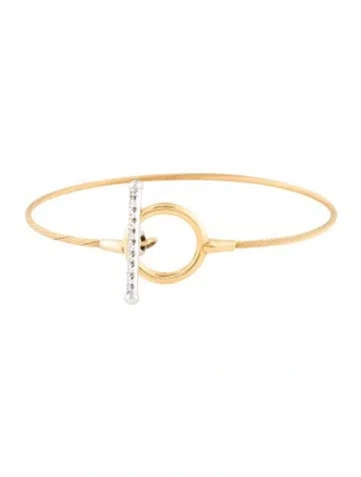Pre-owned I. Reiss 14k Diamond Wire Toggle Bracelet, 6.75" In Multi