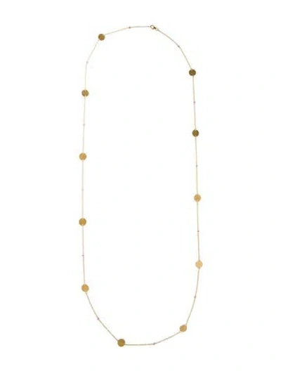Pre-owned I. Reiss 14k Diamond Wrap-around Disc Station Necklace, 36" In Multi