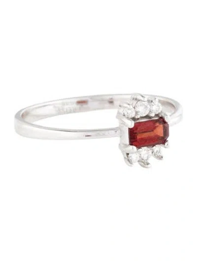 Pre-owned I. Reiss 14k Garnet & Diamond Cocktail Ring In Multi
