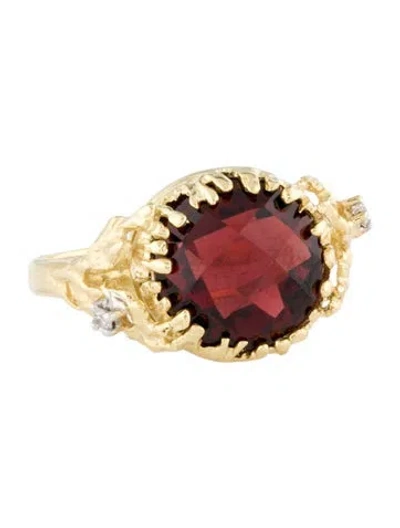 Pre-owned I. Reiss 14k Garnet & Diamond Cocktail Ring In Multi