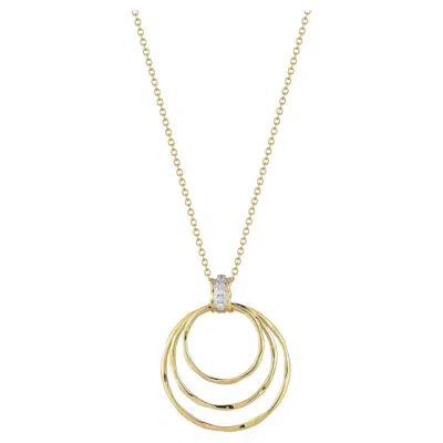 Pre-owned I. Reiss 14k Gold 0.06 Ct. Tw. Cascading Circles Pendant Necklace In Multi
