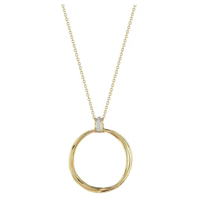 Pre-owned I. Reiss 14k Gold 0.08 Ct. Tw. Diamond Pendant Necklace In Multi
