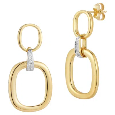 Pre-owned I. Reiss 14k Gold 0.10 Ct. Tw. Dangling Earrings In Multi