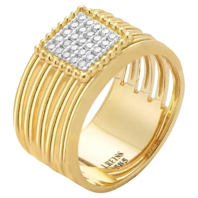 Pre-owned I. Reiss 14k Gold 0.15 Ct. Tw. Diamond Cut-out Ring In Multi
