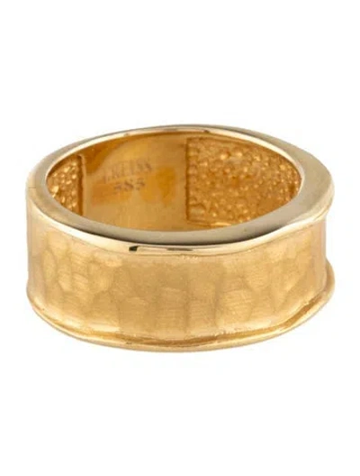 Pre-owned I. Reiss 14k Hammered Band In Multicolor