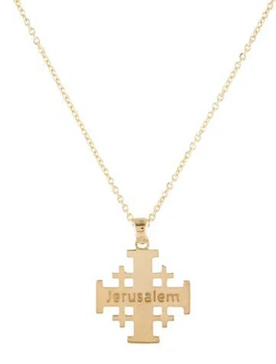 Pre-owned I. Reiss 14k Jerusalem Cross Pendant Necklace, 16" In Multi