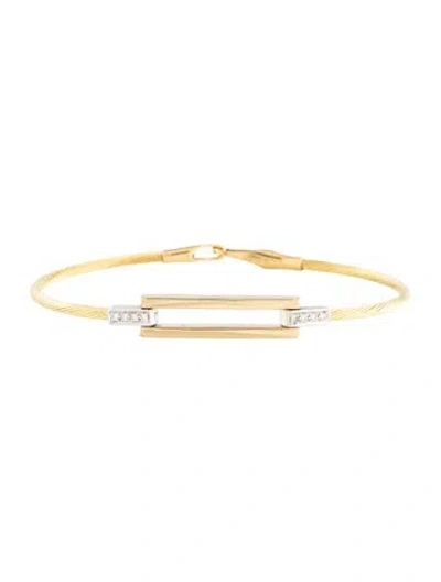 Pre-owned I. Reiss 14k Open Rectangle Wire Bracelet, 7" In Multicolor