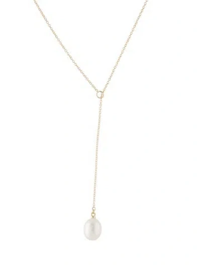 Pre-owned I. Reiss 14k Pearl Lavalier Necklace, 18" In Multi