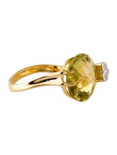 Pre-owned I. Reiss 14k Quartz & Diamond Cocktail Ring W/ Tags In Multi