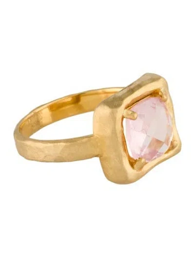 Pre-owned I. Reiss 14k Rose Quartz Cocktail Ring In Multi