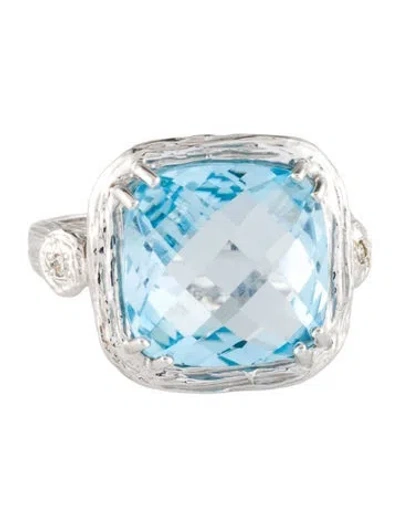 Pre-owned I. Reiss 14k Topaz & Diamond Cocktail Ring In Multi