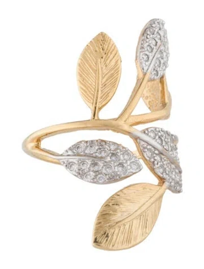 Pre-owned I. Reiss 14k Two-tone Diamond Leaf Bracelet, 6.25 In Multi