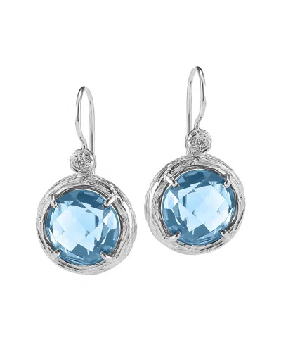 I. Reiss Color Collection 14k 2.78 Ct. Tw. Diamond & Blue Topaz Earrings