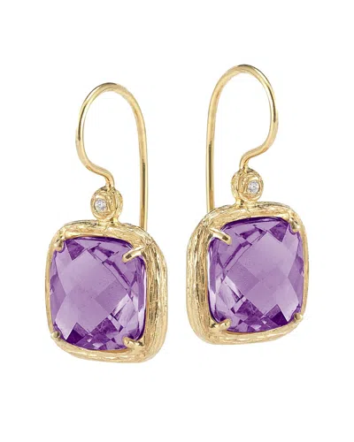 I. REISS I. REISS COLOR COLLECTION 14K 3.79 CT. TW. DIAMOND & AMETHYST EARRINGS