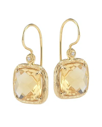 I. REISS I. REISS COLOR COLLECTION 14K 3.79 CT. TW. DIAMOND & CITRINE EARRINGS