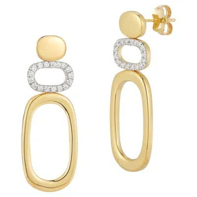Pre-owned I. Reiss Hand-crafted 14 Karat Gold 0.34 Ct. Tw. Dangling Open Form Earrings In Multi
