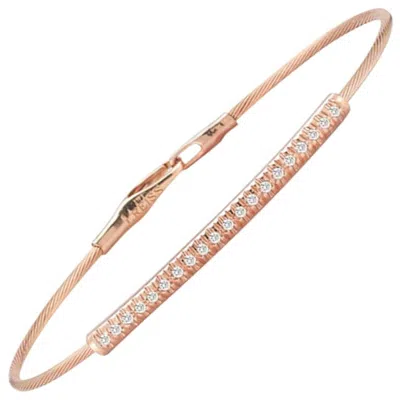 Pre-owned I. Reiss Handcrafted 14 Karat Rose Gold Stackable Wire Id Bracelet In Red