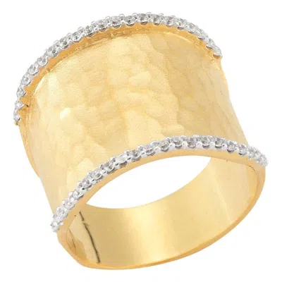 Pre-owned I. Reiss Handcrafted 14 Karat Yellow Gold Cigar Ring