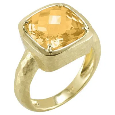 Pre-owned I. Reiss Hand-crafted 14 Karat Yellow Gold Citrine Cocktail Ring
