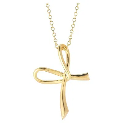 Pre-owned I. Reiss Hand-crafted 14 Karat Yellow Gold Cross Pendant
