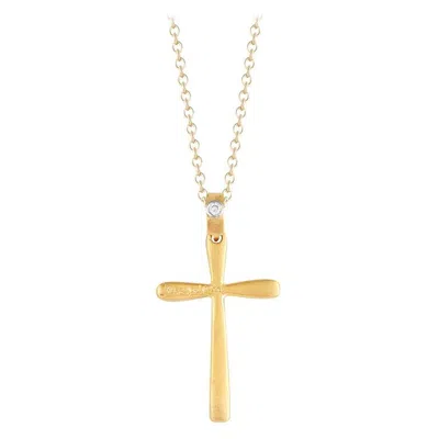 Pre-owned I. Reiss Handcrafted 14 Karat Yellow Gold Cross Pendant