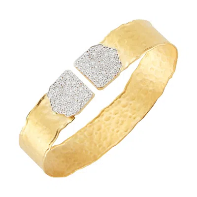 Pre-owned I. Reiss Handcrafted 14 Karat Yellow Gold Cuff Bracelet