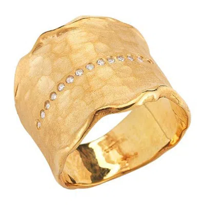 Pre-owned I. Reiss Hand-crafted 14 Karat Yellow Gold Cuff Ring