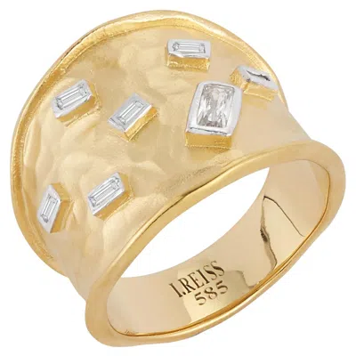 Pre-owned I. Reiss Hand-crafted 14 Karat Yellow Gold Cuff Ring
