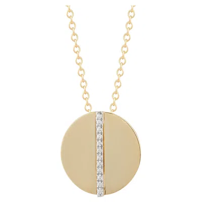 Pre-owned I. Reiss Hand-crafted 14 Karat Yellow Gold Dainty Round-shaped Pendant