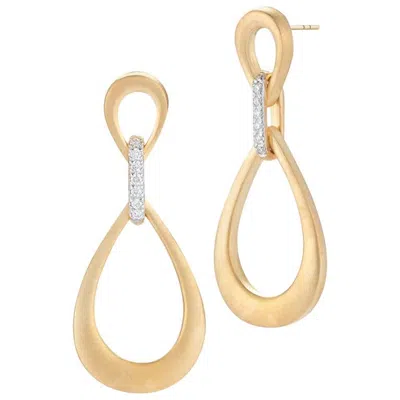 Pre-owned I. Reiss Handcrafted 14 Karat Yellow Gold Dangling Earrings