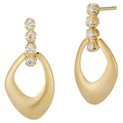Pre-owned I. Reiss Hand-crafted 14 Karat Yellow Gold Dangling Free-form Earrings