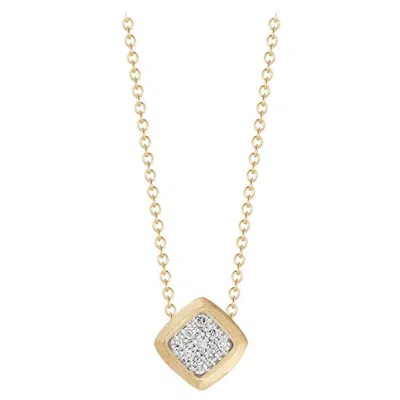 Pre-owned I. Reiss Handcrafted 14 Karat Yellow Gold Diamond-shaped Pendant