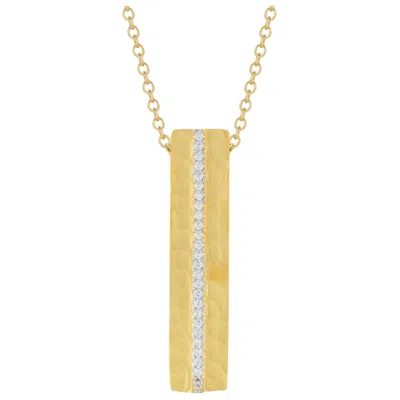 Pre-owned I. Reiss Hand-crafted 14 Karat Yellow Gold Dog-tag Sliding Pendant
