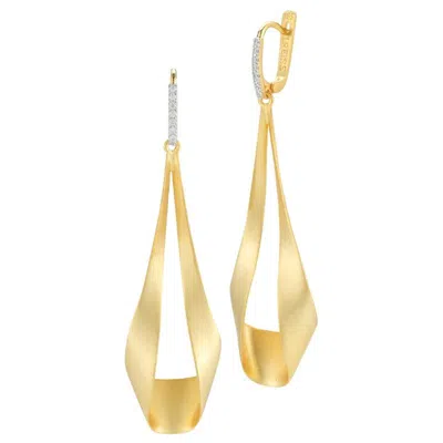 Pre-owned I. Reiss Handcrafted 14 Karat Yellow Gold Drop Earrings