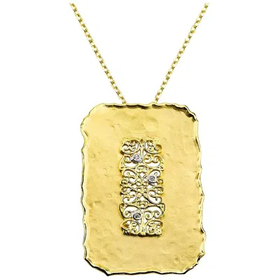 Pre-owned I. Reiss Hand-crafted 14 Karat Yellow Gold Filigree Pendant