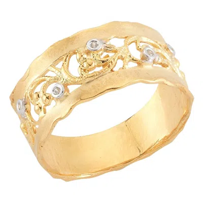 Pre-owned I. Reiss Hand-crafted 14 Karat Yellow Gold Filigree Ring