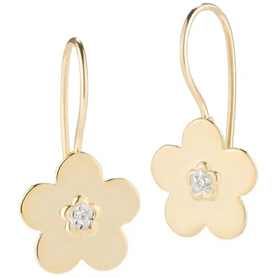 Pre-owned I. Reiss Handcrafted 14 Karat Yellow Gold Flower Earrings
