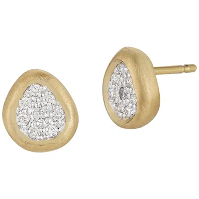 Pre-owned I. Reiss Handcrafted 14 Karat Yellow Gold Freeform Stud Earrings
