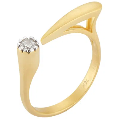 Pre-owned I. Reiss Handcrafted 14 Karat Yellow Gold Gap Ring