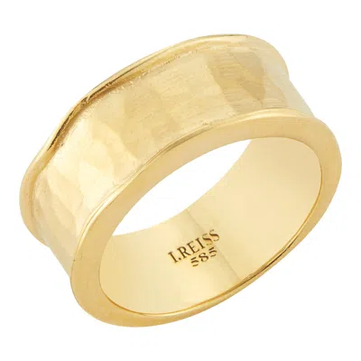 Pre-owned I. Reiss Hand-crafted 14 Karat Yellow Gold Hammered Band Ring