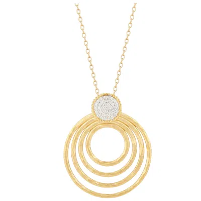 Pre-owned I. Reiss Handcrafted 14 Karat Yellow Gold Hammered Cascading Circles Pendant