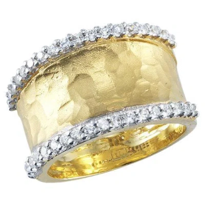 Pre-owned I. Reiss Handcrafted 14 Karat Yellow Gold Hammered Cigar Ring